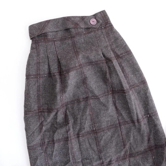 Vintage Partial Wool Skirt - Plaid- Size 30 - Picture 5 of 8